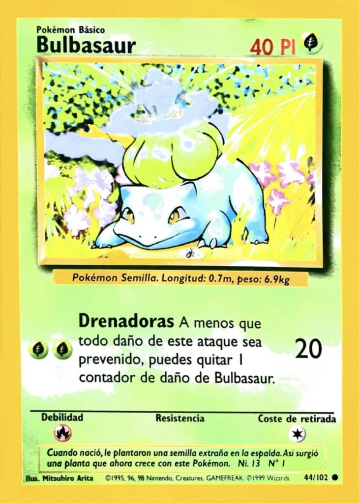 bulbasaur carta español base set